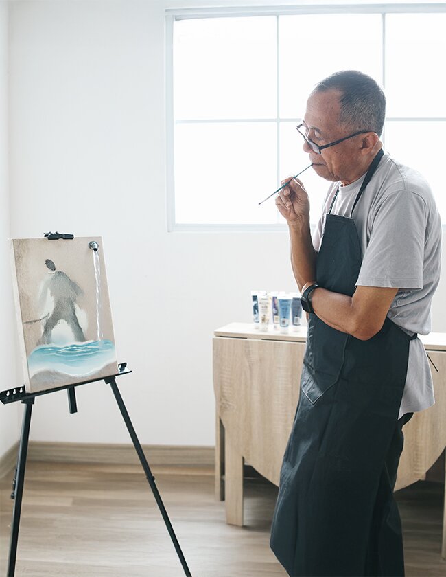 Image of Father Receiving Gift From Son